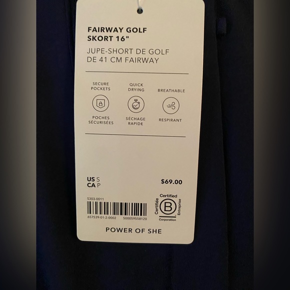 ATHLETA Fairway Golf Skort
 Navy Blue
Size Small
Never Worn - Picture 3 of 3